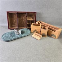 Desk Accessories w/a Glass Inkwell ++