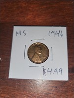 MS 1946 wheat penny