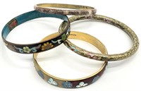 4pc Vintage Cloisonne Bangle Bracelets