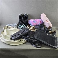 Collection of Ladies Shoes & Slippers w/Purses