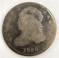 1830 Silver Capped Bust US Dime