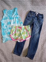 Girls 4/5 flowy tank, 5/6 shorts and 6 pants