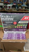 6 pk. Ace 14x20x1 Pleated Air Filter (Damage)