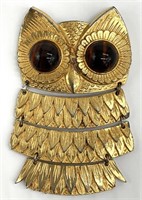 Vintage Cadoro Owl Necklace Brooch