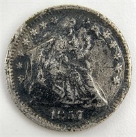 1857 US Seated Liberty Silver Half Dime
