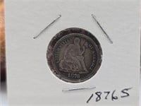 1876 S Silver Seated Liberty Dime