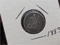 1883 Silver Seated Liberty Dime