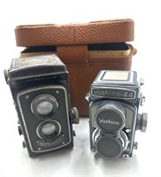 Vintage Yashica and Foth Flex Cameras and Case