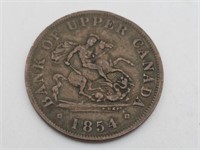 1854 Canadian Half Penny Token Canada
