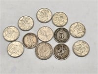 Silver Mercury Dimes & Foreign Coins