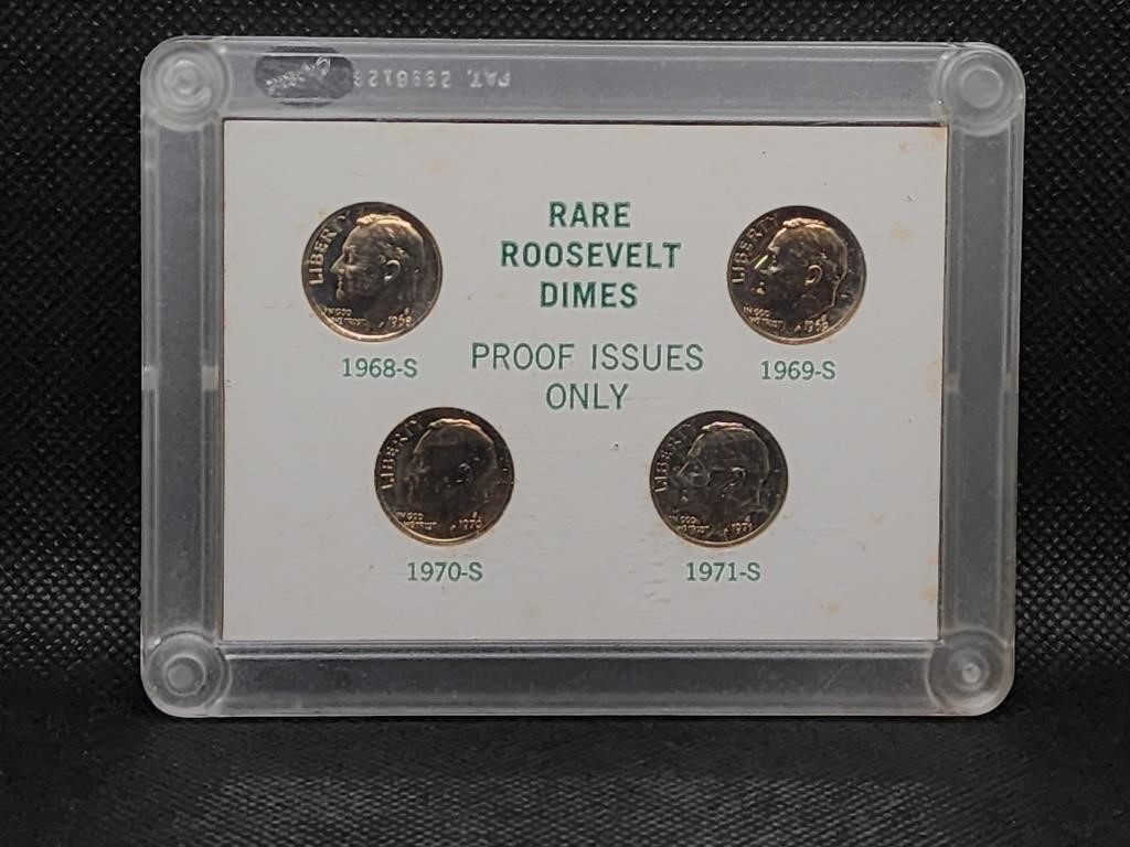 Rare Roosevelt Dimes Collection Proof Issues Only