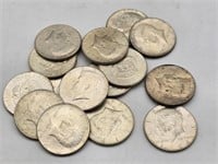 15 - Silver 1964 Kennedy Half Dollars