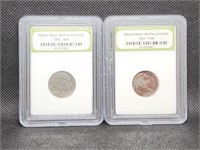 Lot of 2 Slabbed Buffalo Nickels
