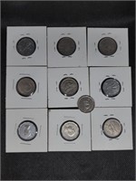 Lot of 10 Canadian Nickels