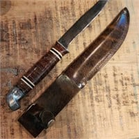 Vintage Leather Handle Hunting Knife