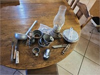 Vintage Kitchen Items & Oil Lamp