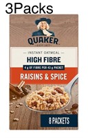 3Packs  Quaker High Fibre Raisins & Spice I