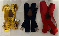 Lot of 3 Large Suspenders