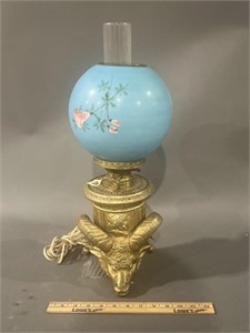 Brass Ram hurricane lamp
