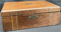 Antique Wood Travel Desk Box
