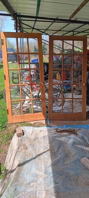 WL 2pc wood/glass doors drawtite interior oak 15 P