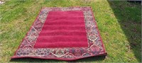 WL area rug drawtite Burgundy floral pattern