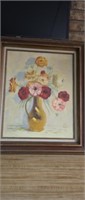 Oil on canvas floral painting by Chesley