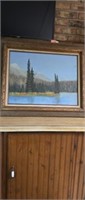 Oil on canvas painting lake by chesley whitney