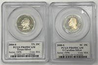 Two PCGS Certified PR-69DCAM Silver Quarters