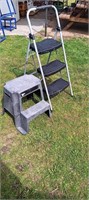 WL 2pc step ladder &stool 225 capacity 2 step poly
