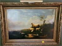 SHEEP IN PASTURE OIL - ON CANVAS