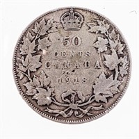 Canada Historical Silver 50 Cents 1918