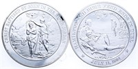 Lot 2 Sterling Silver Medallions -Hamilton & Burr