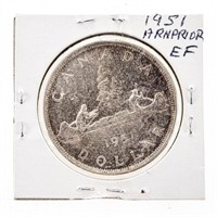 Canada 1951 Silver Dollar ARNPRIOR EF