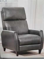 Synergy - Grey Leather Pushback Recliner (In Box)