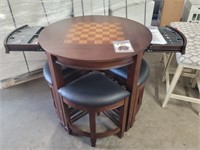5 PC - Chess Gaming Table W/Stools & Chess PCS
