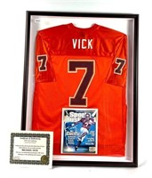 Signed Michael Vick Sport Illustrated and Jersey