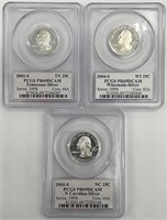 3 Certified PR-69DCAM Silver Quarters