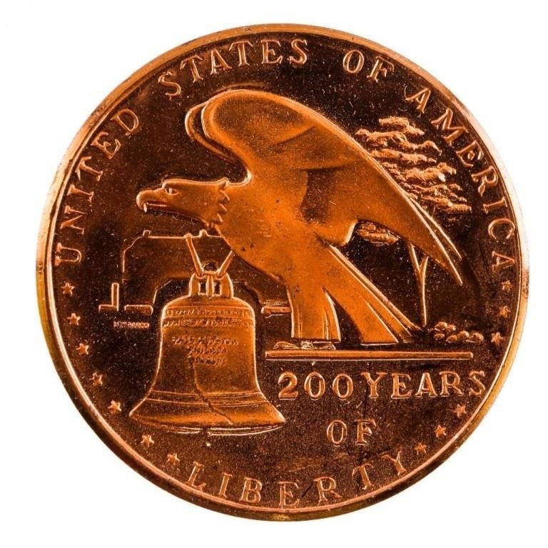 200 Years of Liberty -.999 Fine Pure Copper -1 oz.