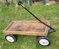 WL wagon 3'x15" vintage wood 10" wheels