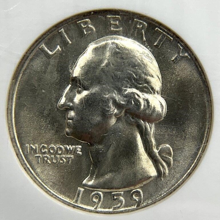 1959 US Washington Silver Quarter NGC-MS66