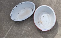 WL 2pc porcelain pans oval