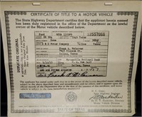 1953 Certificate of Title to A Texas Motor Vehicle