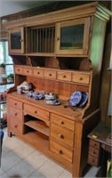 OAK KITCHEN CABINET W/ DRAWERS, DOORS AND