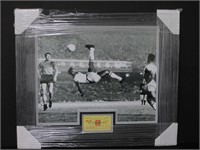 FRAMED PELE ICONIC KICK PHOTO WITH TICKET STUB