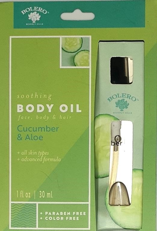 Bolero Soothing Body Oil - Cucumber & Aloe