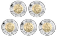 RCM 2012 HMS Shannon 5 x $2 UNC Coins