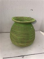 African Storage Basket / Green Table Basket