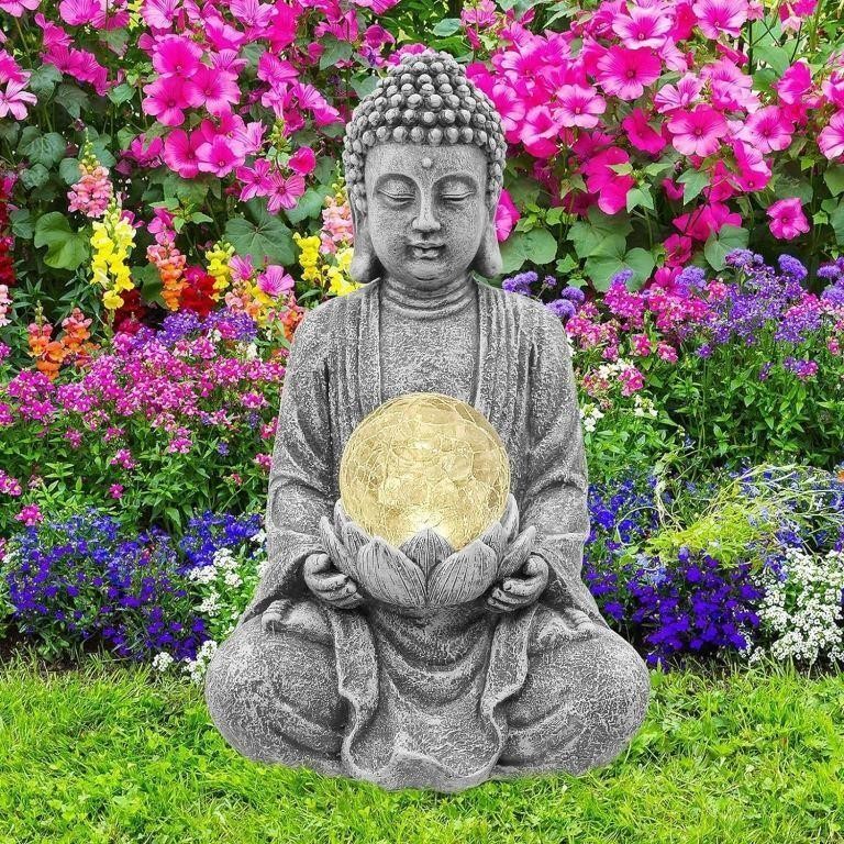 Nacome Meditating Buddha Statue with solar light