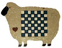 Country Sheep Shaped Wood Chinese Checker Board